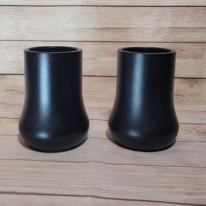 IKEA▪️Set of 2 Black ceramic Candle holders- Approx 6.5" h